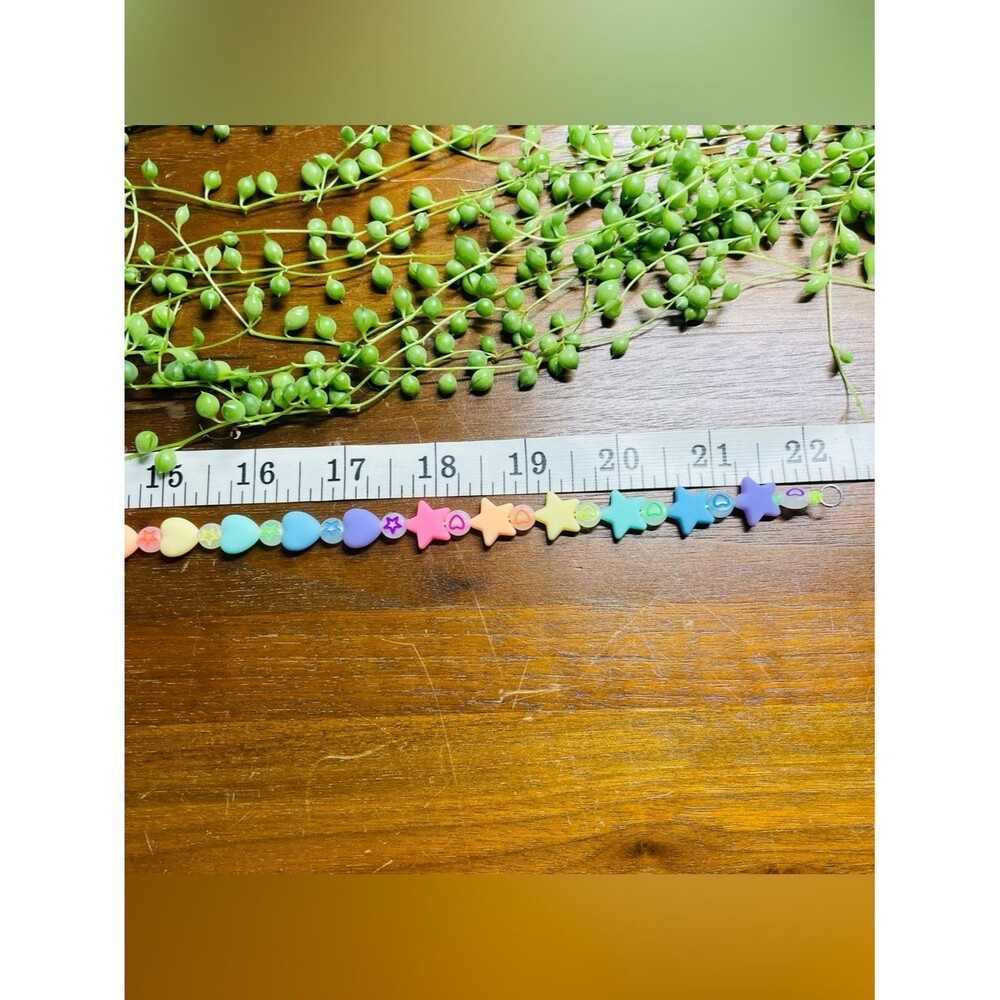 3pc rainbow glow Pastel Silicon lariat drop star Necklace - Picture 5 of 9